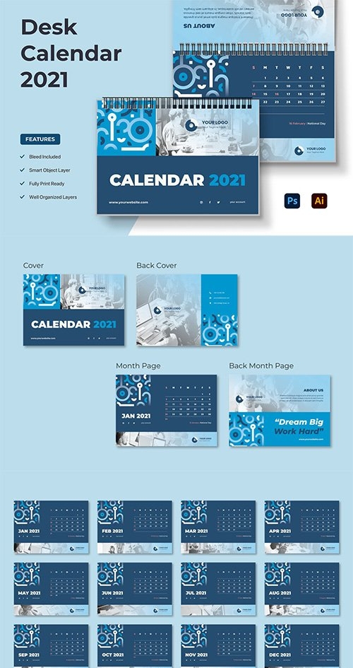 Download Desk Calendar 2021 - DesireFX.COM