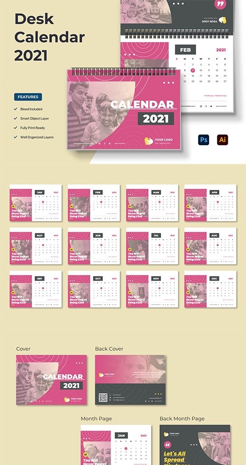 Desk Calendar 2021