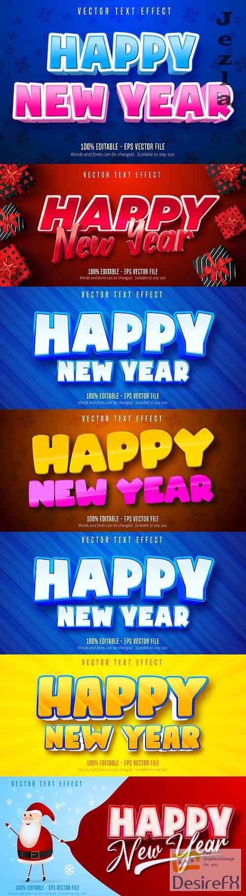 Editable font effect text collection illustration design 233 - Happy New Year
