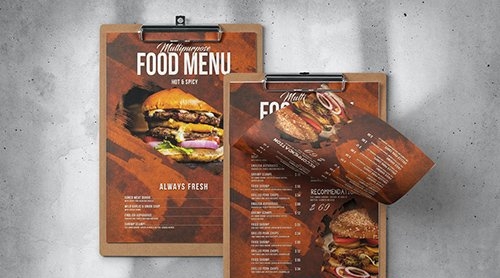 Food Menu Design - Single Page - A4 & US Letter