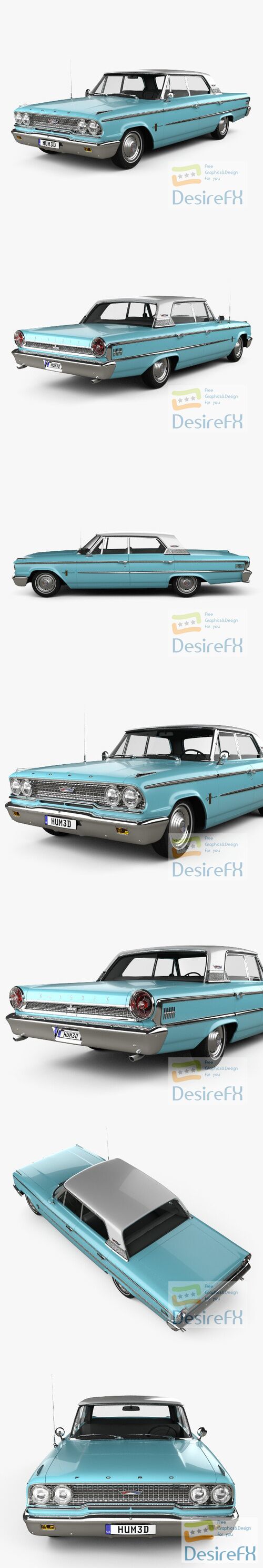 Ford Galaxie 500 hardtop 1963 3D Model