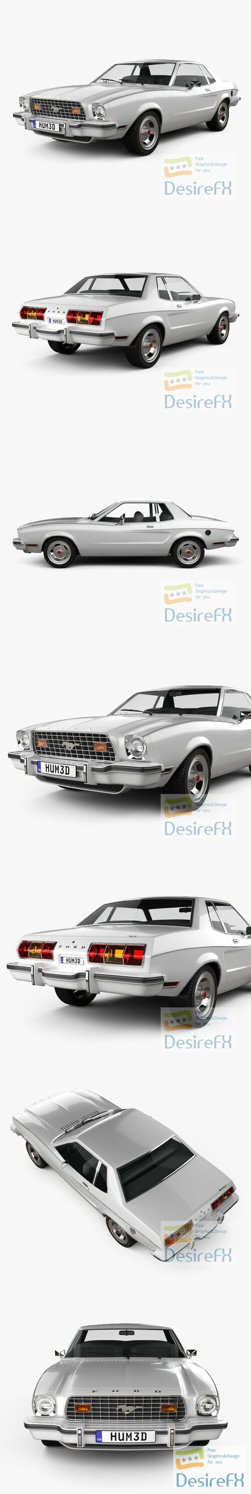 Ford Mustang coupe 1974 3D Model
