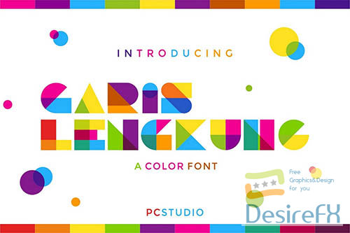 Garis Lengkung - Colorful Font