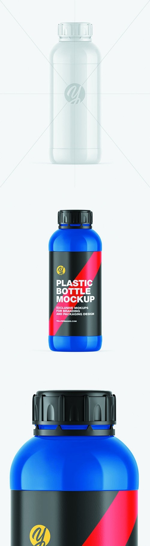 Glossy Plastic Bottle Mockup 66330
