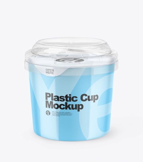 Glossy Plastic Cup Mockup 66421