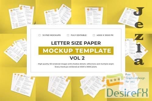 Letter Size Paper Mockup Template Vol 2 - 1076970