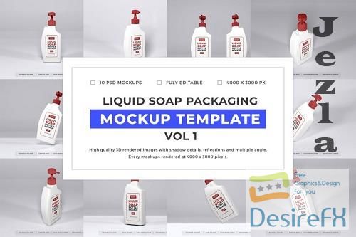 Liquid Soap Packaging Mockup Template Bundle Vol 1 - 1050703