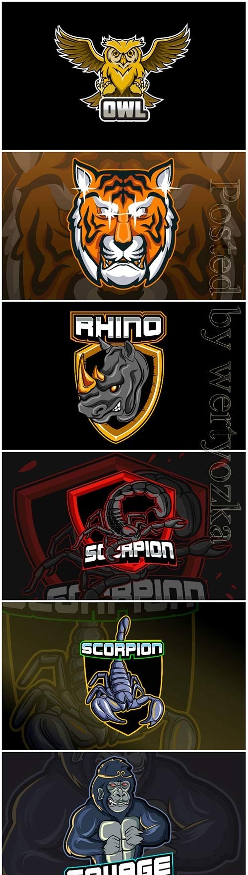 Mascot for sports and esports logo isolated premium vector vol 5
