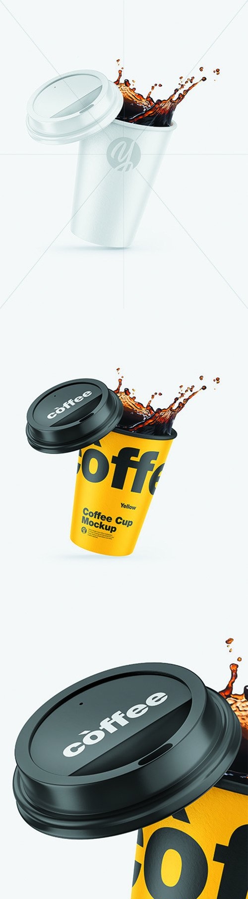 Matte Coffee Cup w/ Splash Mockup 68657