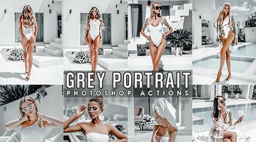 Moody Grey Portrait Photoshop Actions