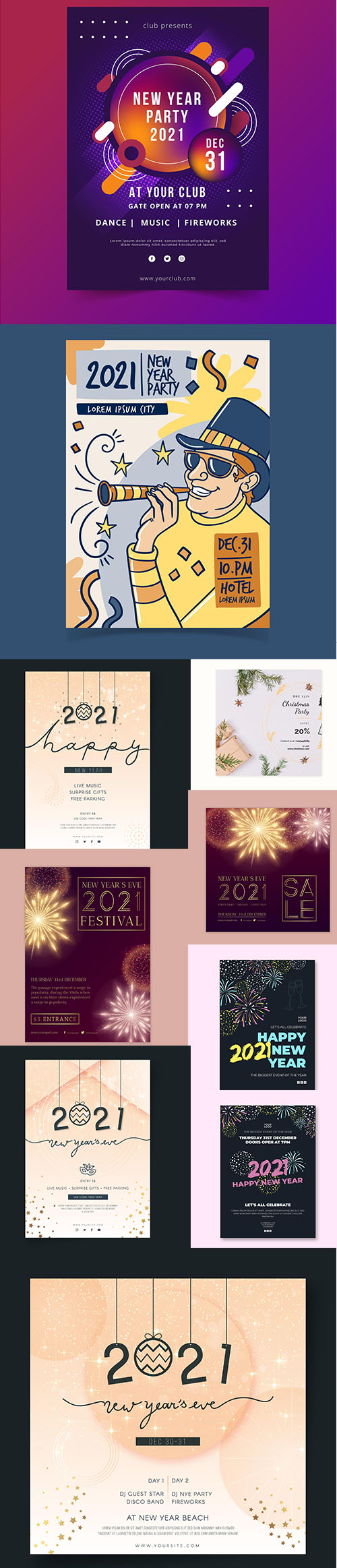 New year flyer template