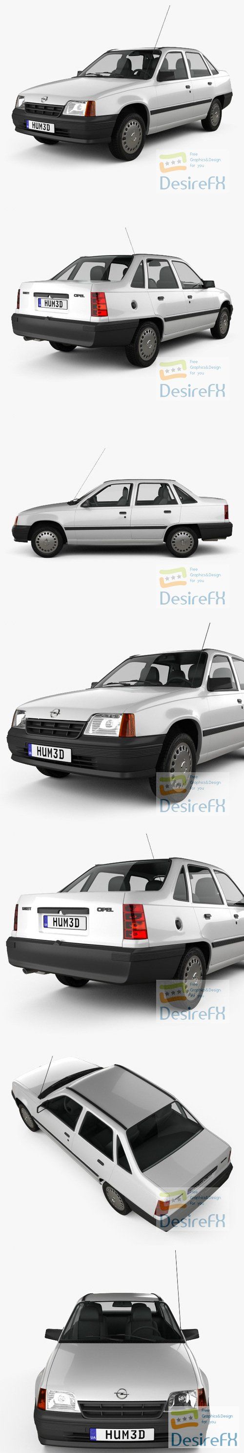 Opel Kadett E Sedan 1984-1991 3D Model