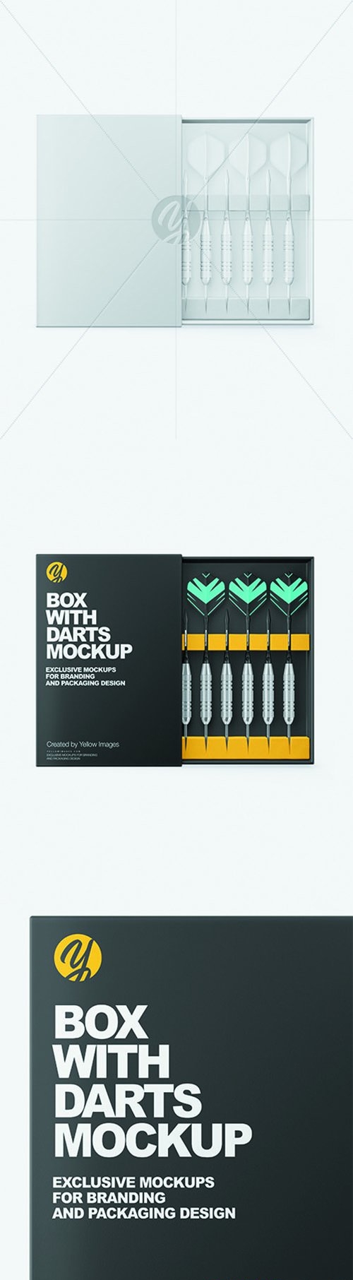 Paper Box with Matte Darts Mockup 68485