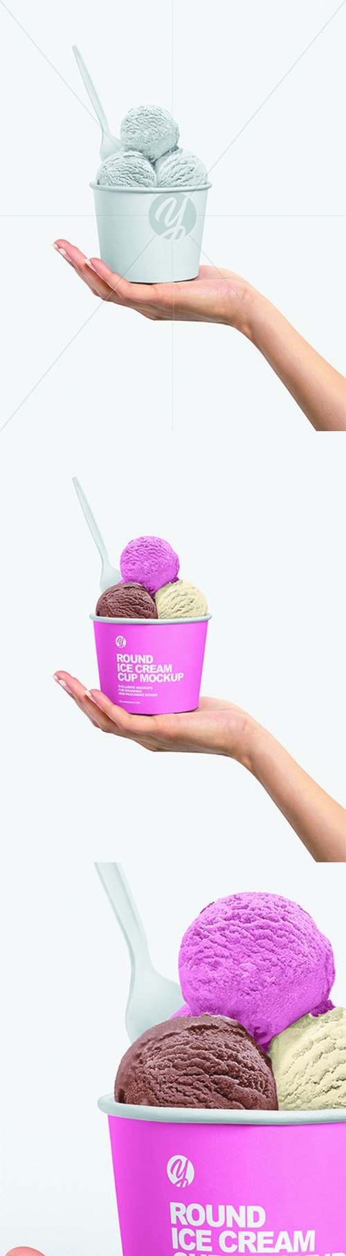 Paper Ice Cream Cup in Hand Mockup 66138