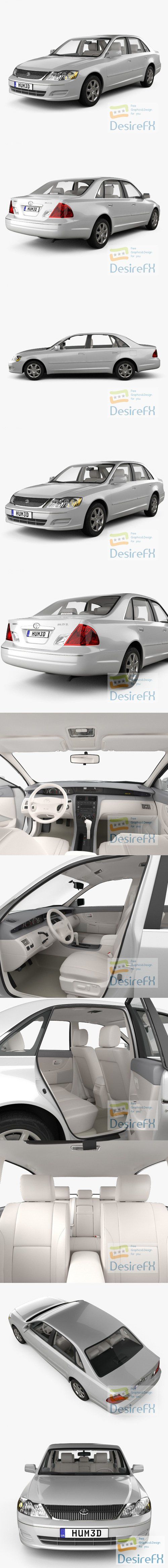 Toyota Avalon XL with HQ interior 2001 3D Model