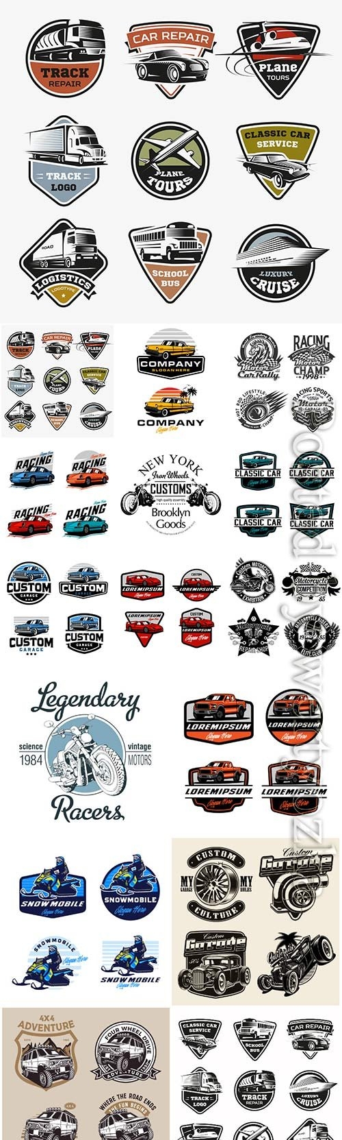 Transport logos set vector