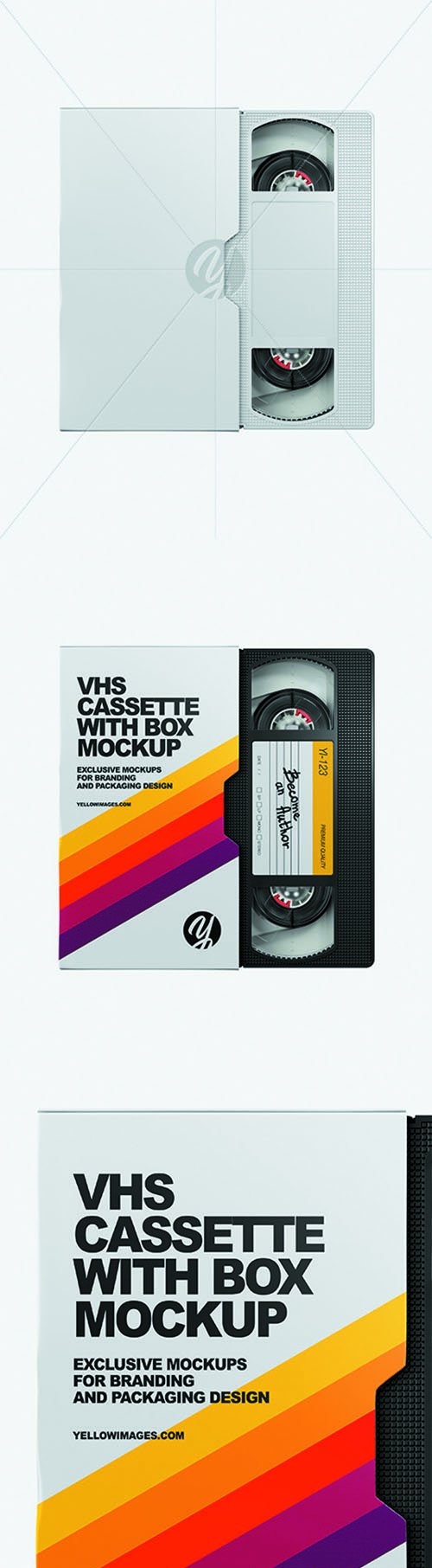 VHS Cassette with Box Mockup 61285