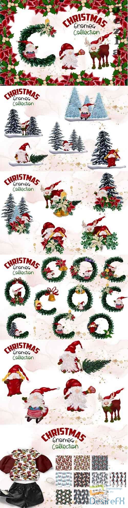 Watercolor Christmas Gnomes Collection - 1028533