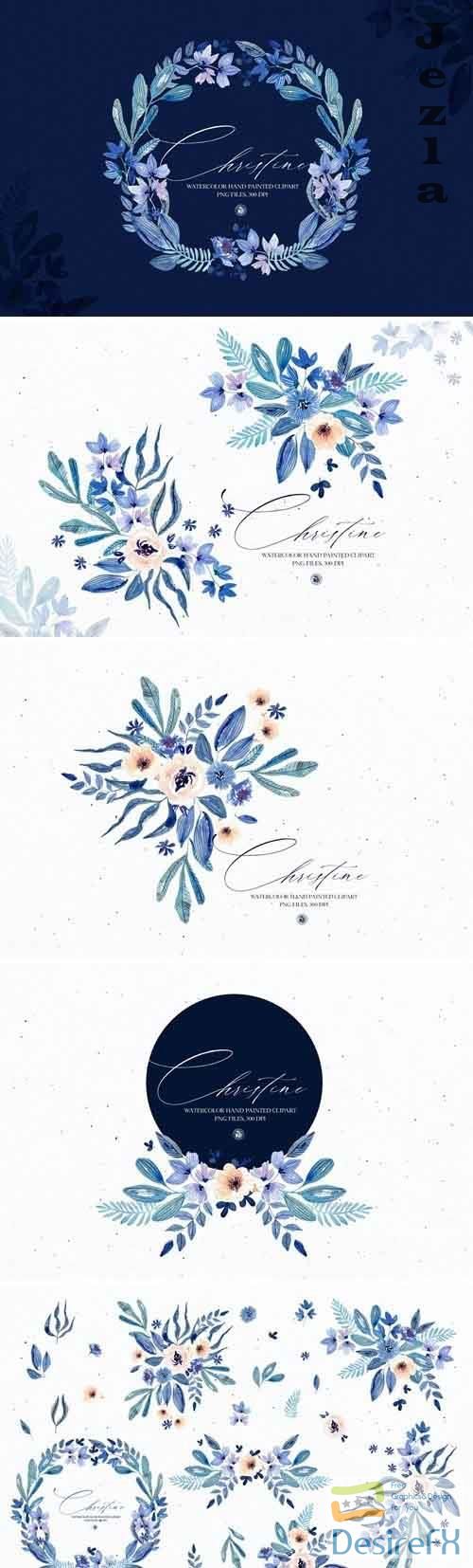 Watercolor floral set - Christine - 5503082