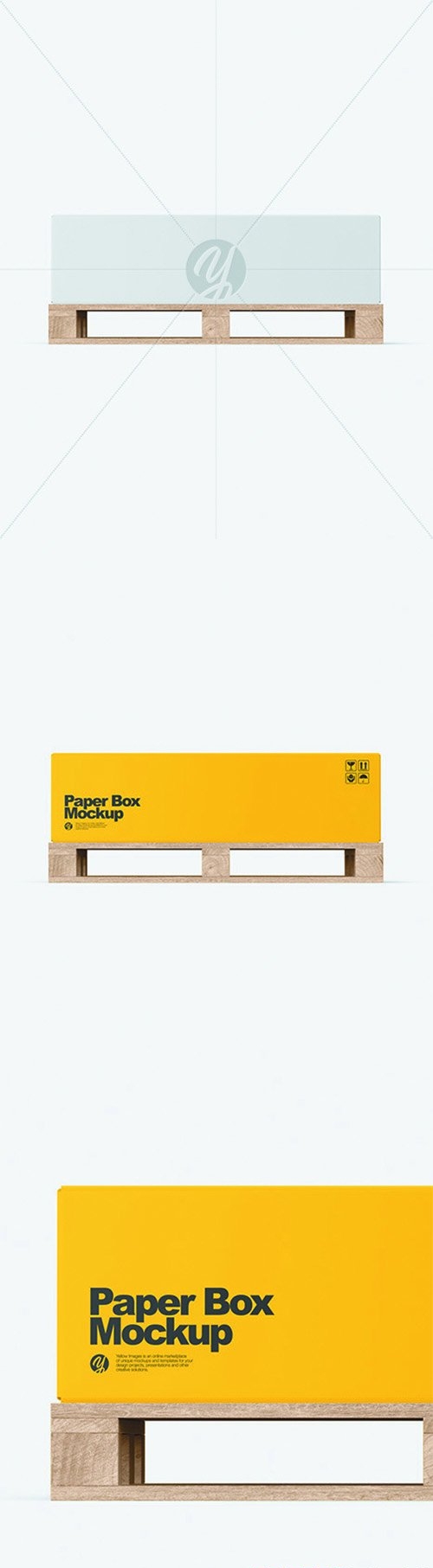 Wooden Pallet With Paper Box Mockup 66355