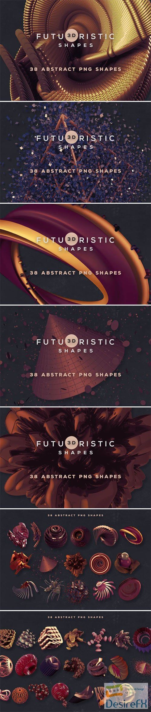 3D Creative Abstract Shapes Collection