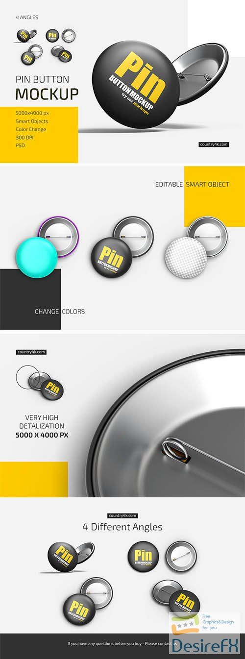 CreativeMarket - Pin Button Mockup Set 5724842