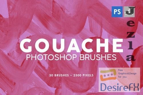 30 Gouache Photoshop Stamp Brushes 3
