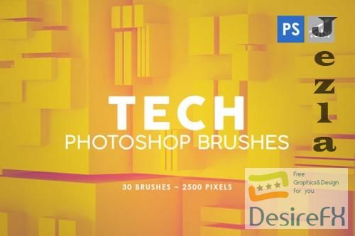 30 Tech Photoshop Stamp Brushes