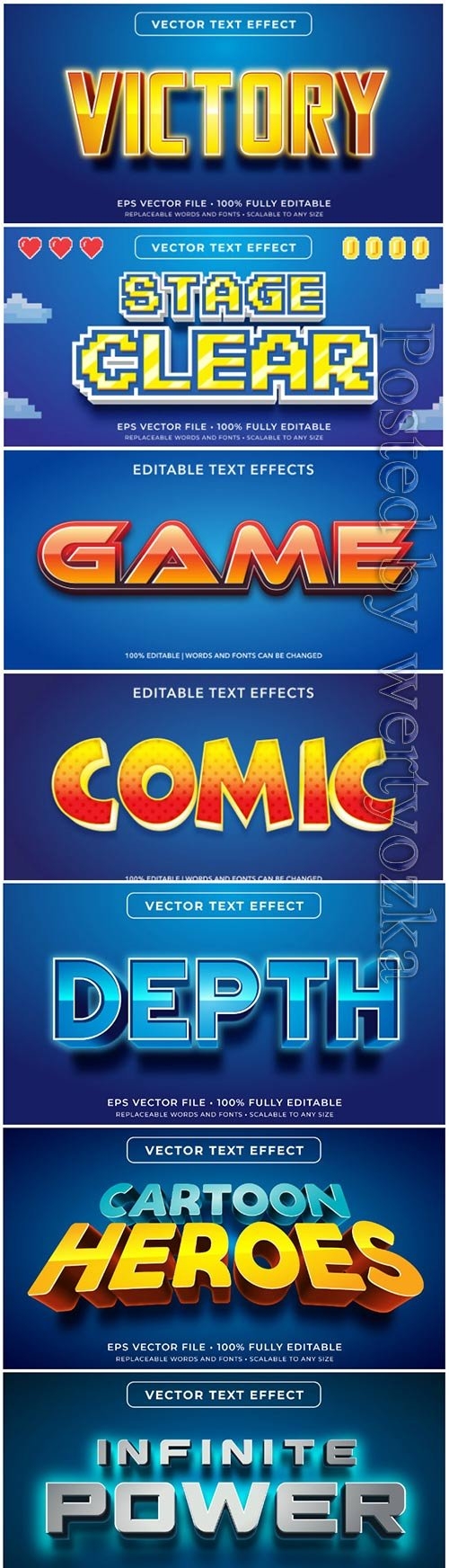 3d editable text style effect vector vol 83