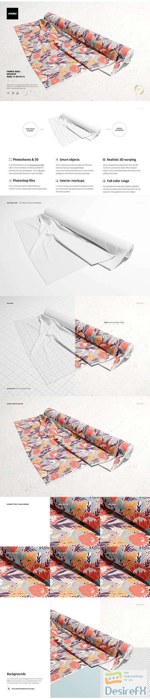 CreativeMarket - Fabric Roll Mockup 5723146