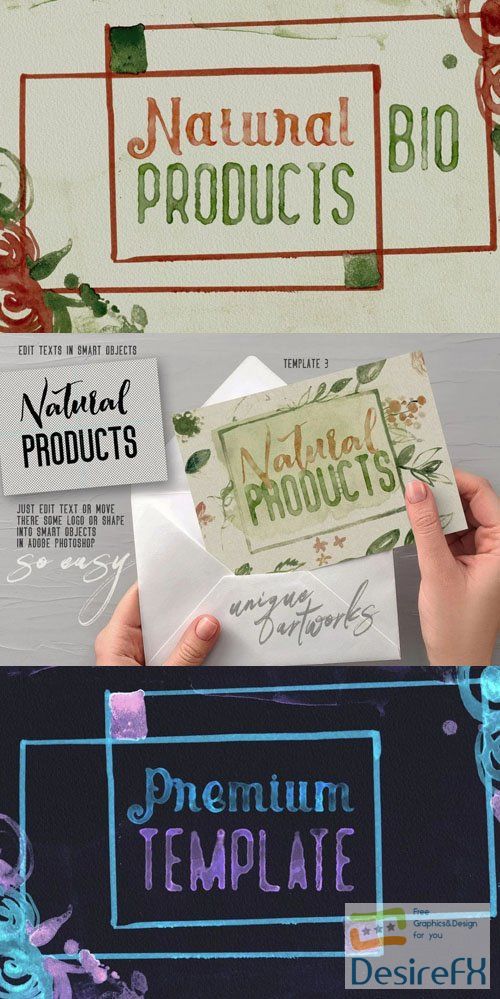 Watercolor Text Effects PSD Template