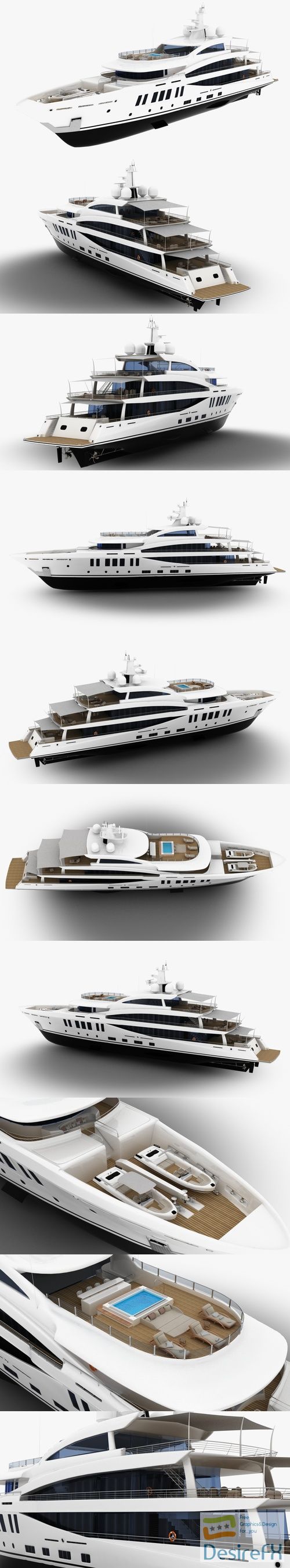 Amels 200 Yacht 3D Model