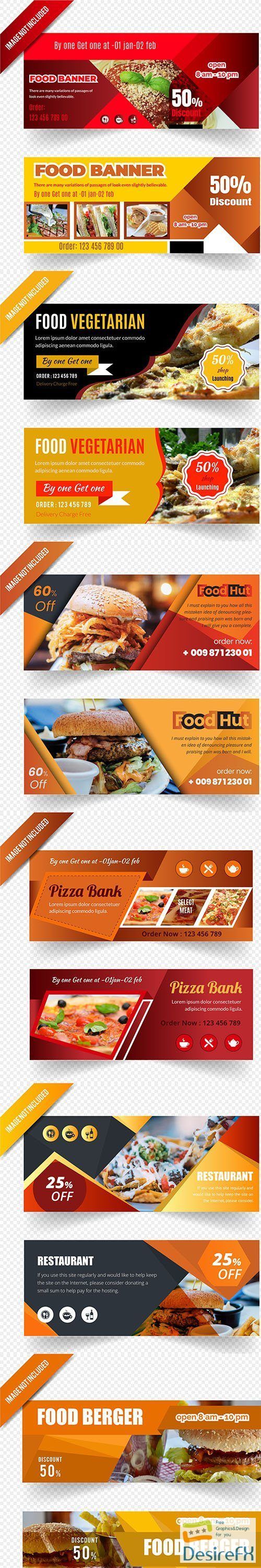 Banners for Cafes and Restaurants - Vector Clipart