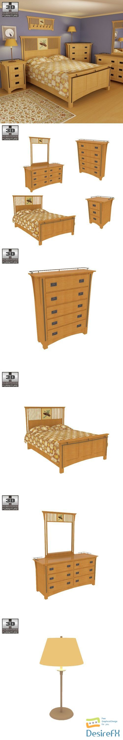 Bedroom Furniture 22 Set 3D Model