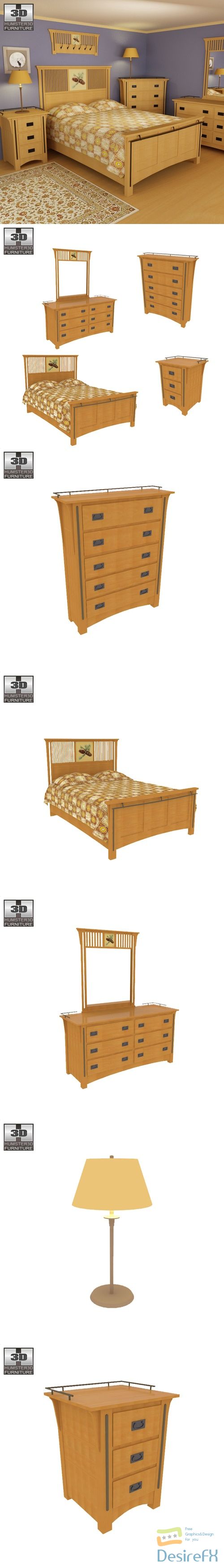 Bedroom Furniture 22 Set 3D Model