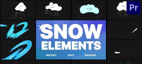 Cartoon Snow Clouds | Premiere Pro MOGRT 29691795