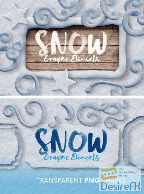 Snow &amp; Winter 3D Graphic Elements - Transparent PNG Shapes
