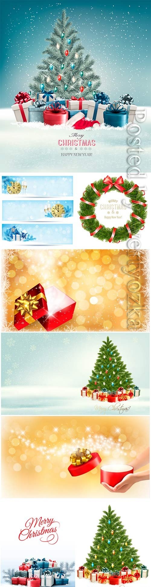 Christmas background with  branch with red berries
