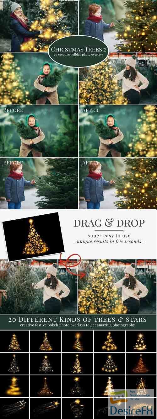 CreativeMarket - Christmas Trees photo overlays 5636334