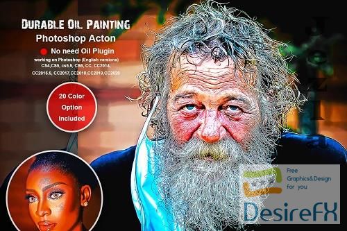 CreativeMarket - Durable Oil Painting PS Action 5475013