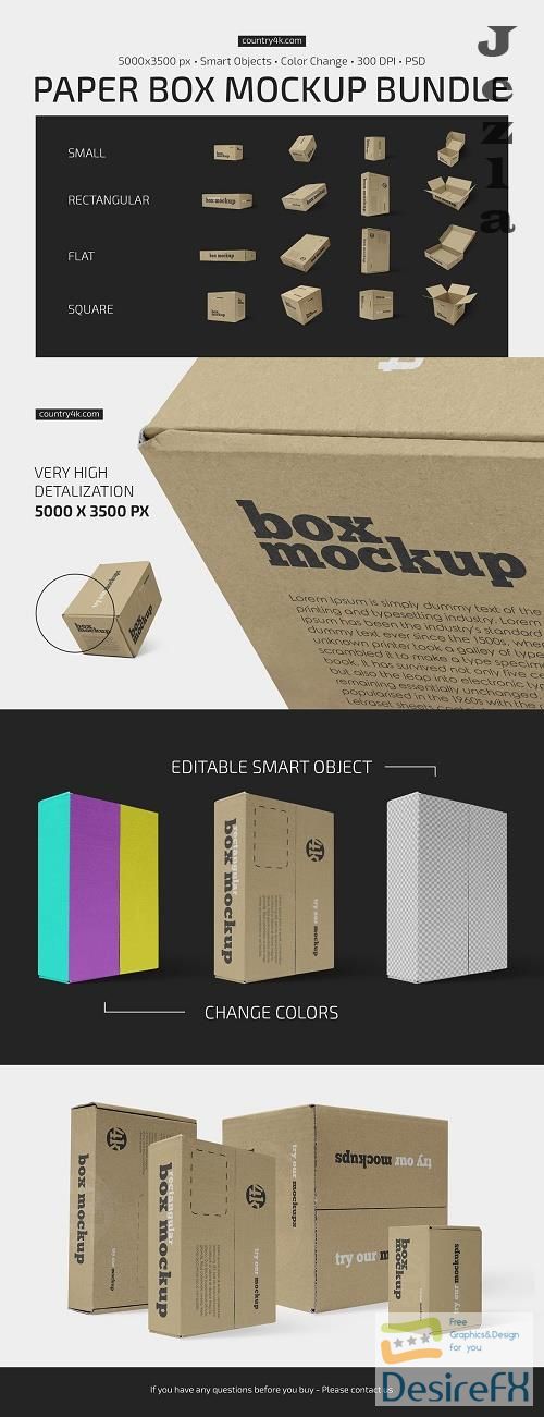CreativeMarket - Paper Box Mockup Bundle 5637406