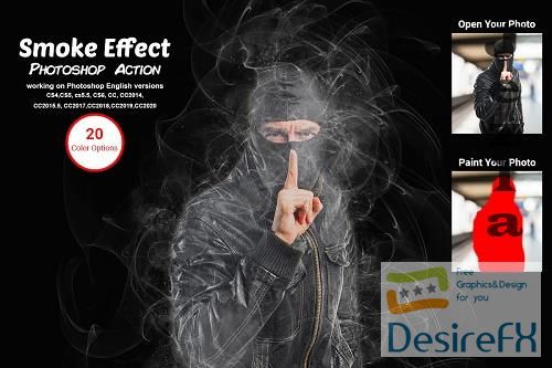 CreativeMarket - Smoke Effect Photoshop Action 5583653