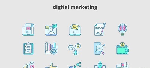 Digital Marketing - Filled Outline Animated Icons 29648116