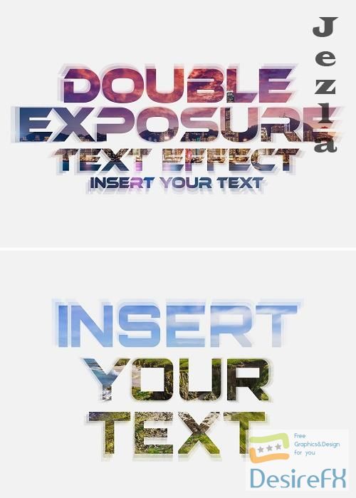 Double Exposure Text Effect Mockup 401057539