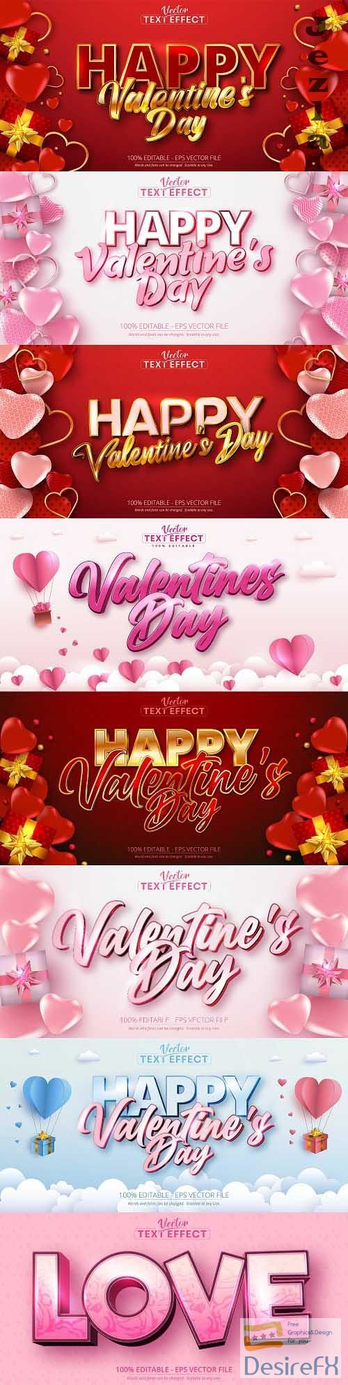 Editable font effect text collection illustration design 244 - Valentine's Day