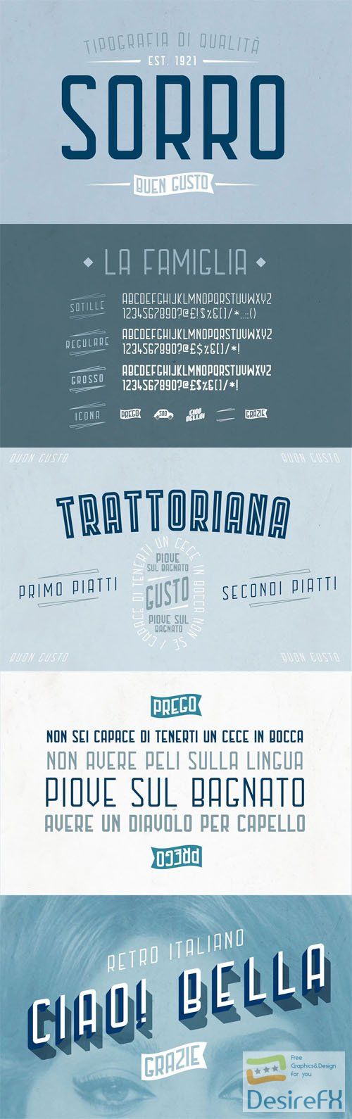 Sorro Retro Italian Typeface 3-Weights