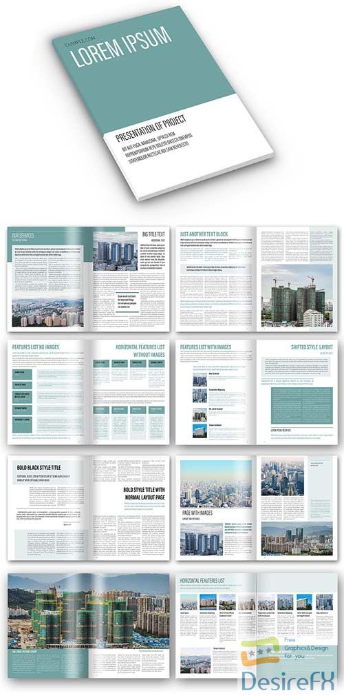 Simple Corporate Brochure Layout with Calm Green 401853614
