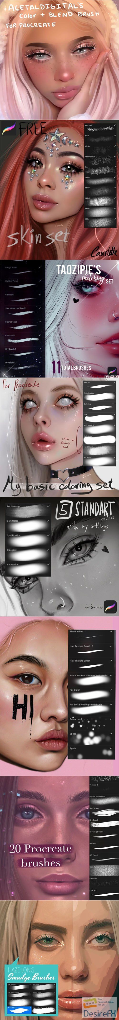 Awesome Skin &amp; Painting Brushes for Procreate