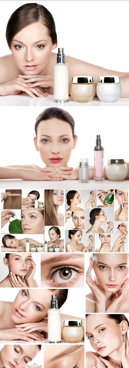 Girls and cosmetics stock photo