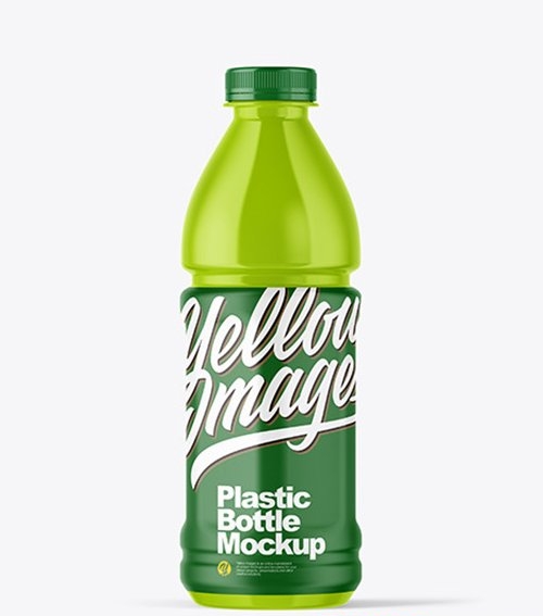 Glossy Plastic Bottle Mockup 51421